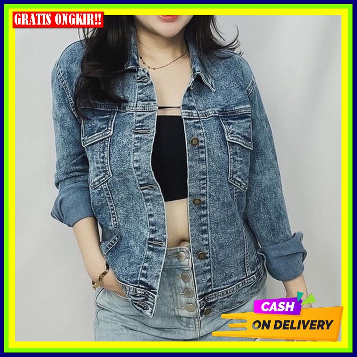Jaket Jeans Wanita Jumbo Ld 130 / Jaket Crop Jumbo / Jaket Crop Jeans Jumbo / Jaket Jeans Jumbo / Ja