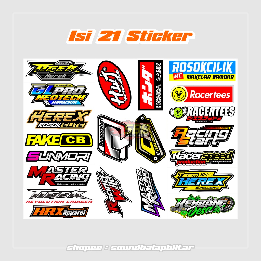 Stiker Motor Honda Gank - Isi 21- Racing Hell/ Rosok Cilik / Fake CB