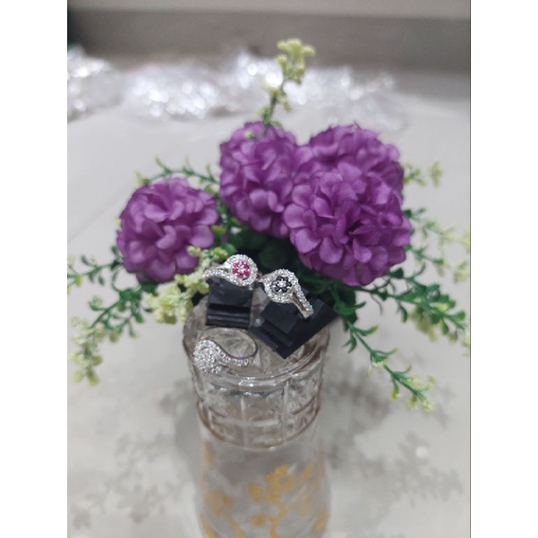 cincin perak model mutiara tengah