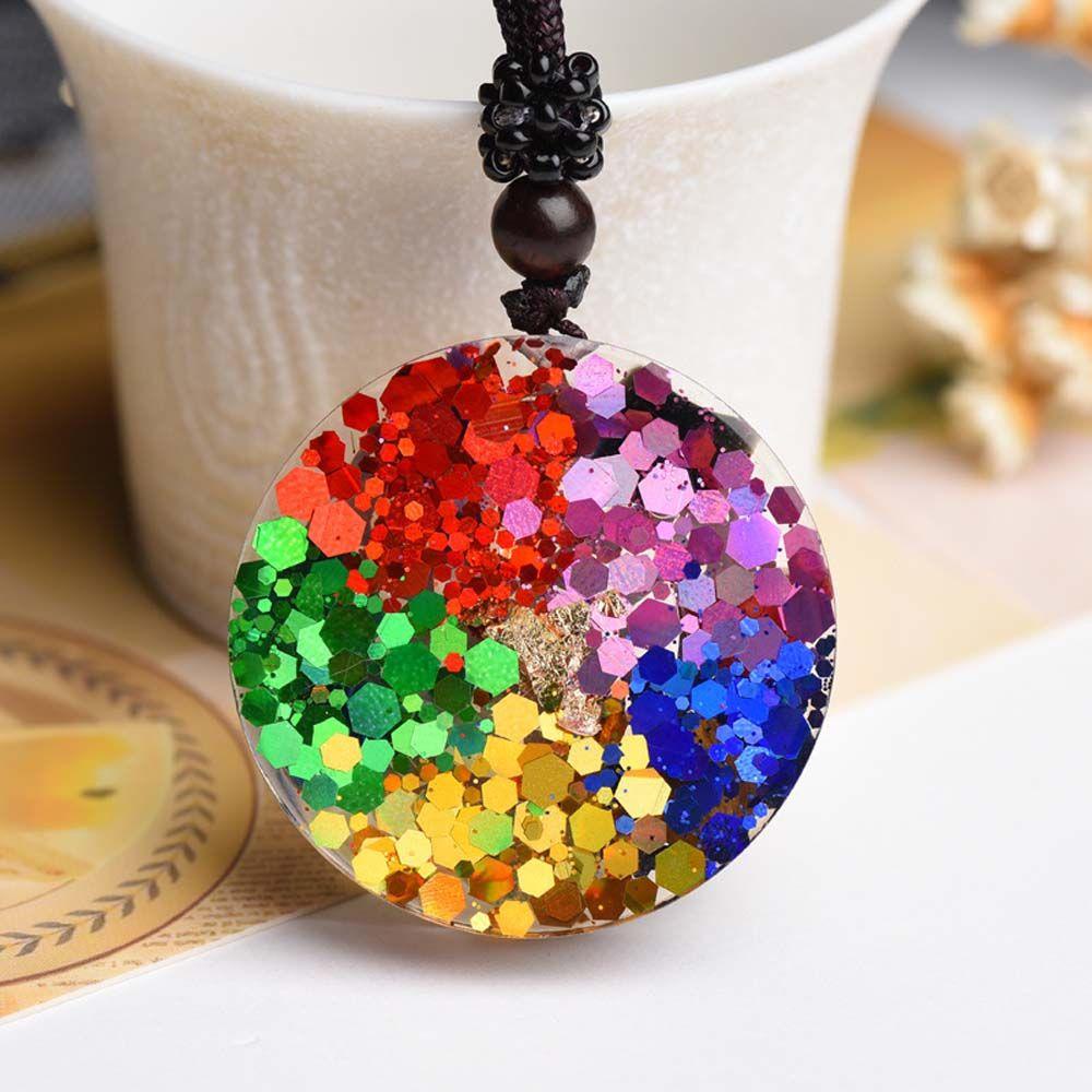 Needway 7chakara Orgonite Pendant DIY Sparkly Wanita Perhiasan Relaksasi Kalung Aksesoris Handmade Energey Kristal Charms