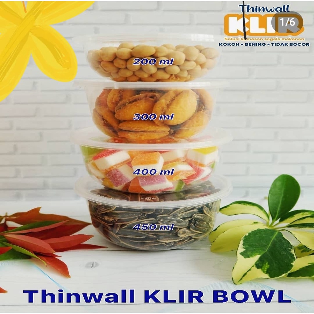 THINWAL RICE BOWL TERLARIS ISI 25PCS/MANGKOK PLASTIK BULAT TERMURAH/MANGKUK MAKANAN/MANGKOK GULE, MANGKOK SALAD, MIE MEREK  KLIR 200ml