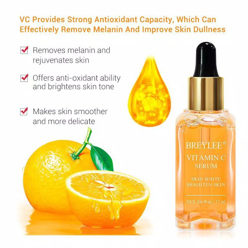 BREYLEE Vitamin C Serum Wajah Pemutih Perawatan Kulit Fade Spot 17ml