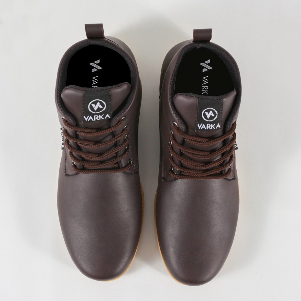 Sepatu Boots Pria V 6761 Model Terbaru Brand Varka Sepatu Kets Kuliah Kerja Hangout Trendi Berkualitas Warna Coklat