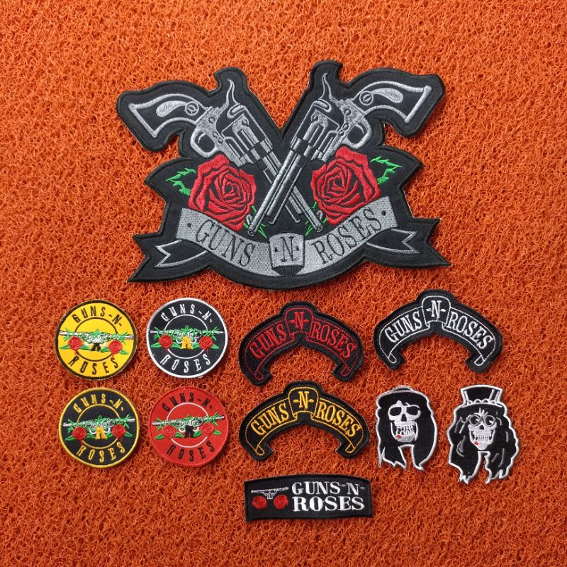 [ 1 PAKET ] BACKPATCH BORDIR GUNS N ROSES BEST QUALITY TERLARIS