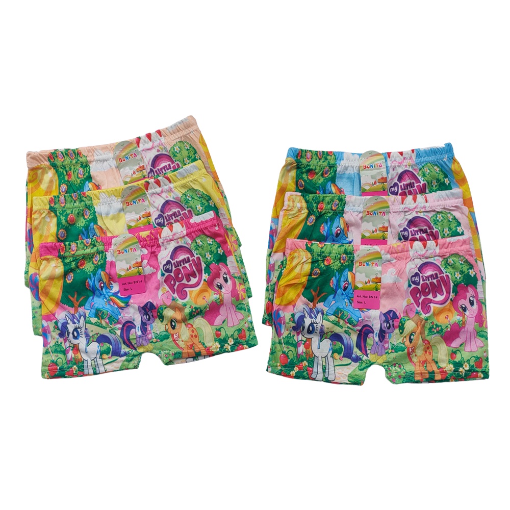 Boxer Anak Perempuan Karakter Uk M L XL (3 Pcs)