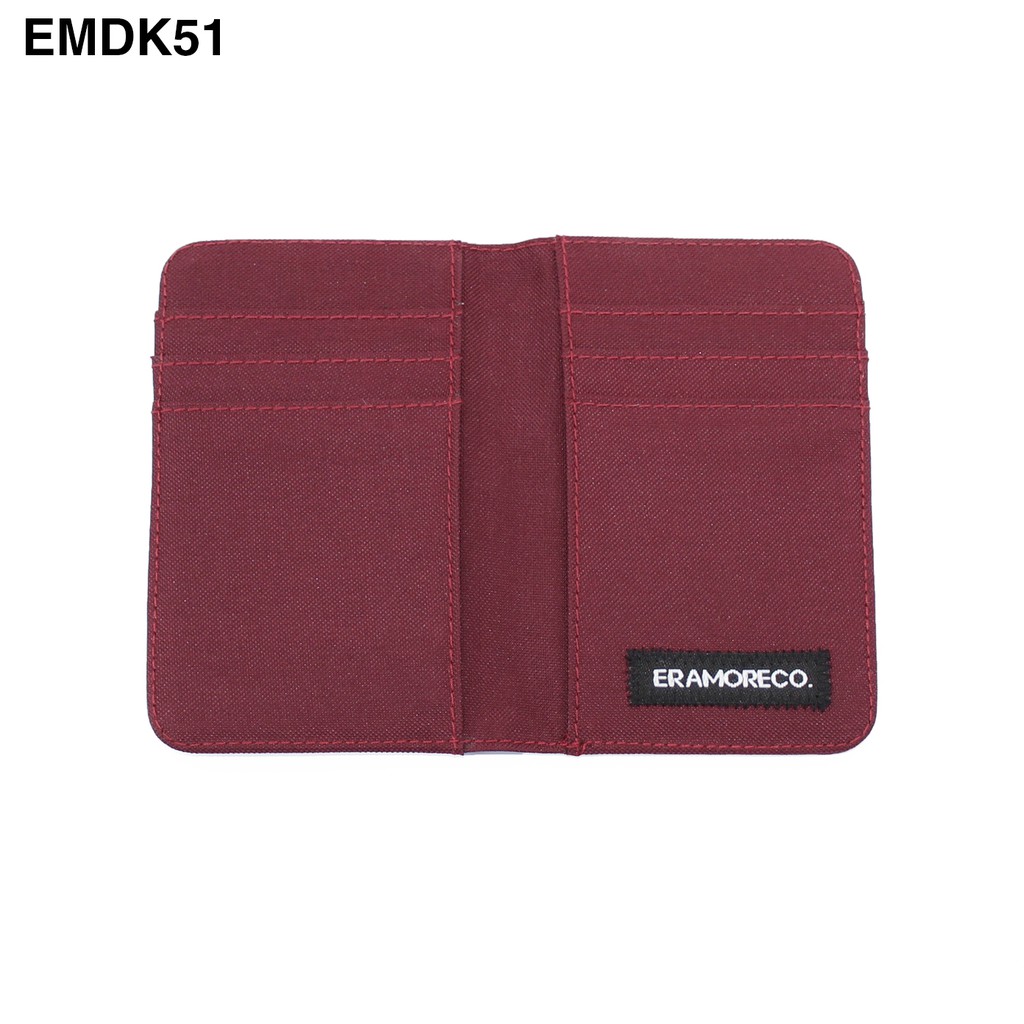 Dompet Kartu Pria Wanita card holder model slim slot vertical marun EMDK51