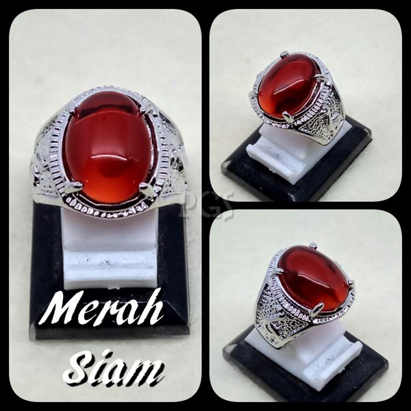 CINCIN BATU AKIK PERMATA MERAH SIAM SIZE KANTORAN TERMURAH !!!