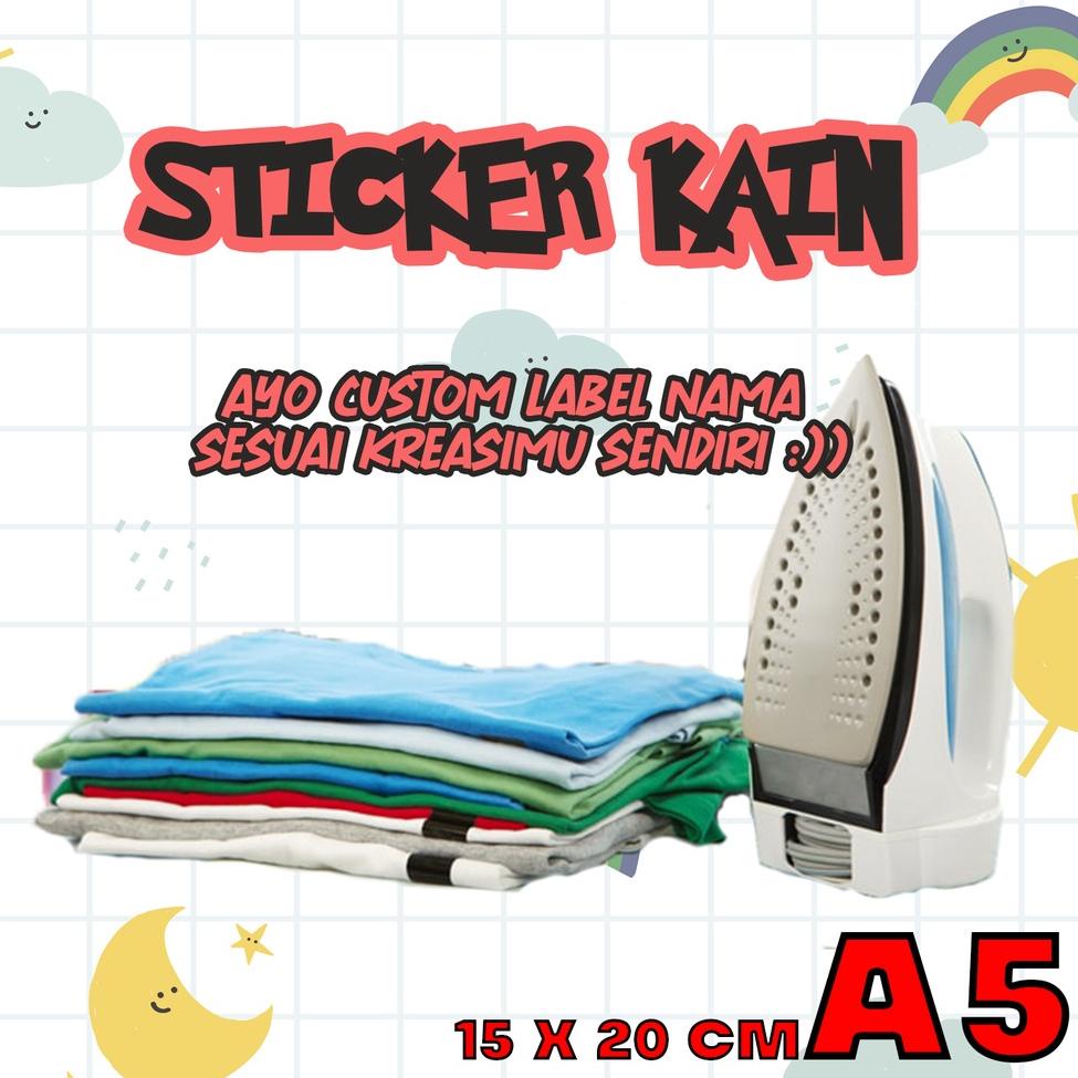

<VoQ ✪> Stiker Kain / Label Baju Setrika Nama 1 Paket Dapat 50pcs/ kertas A5 ||Produk terjamin