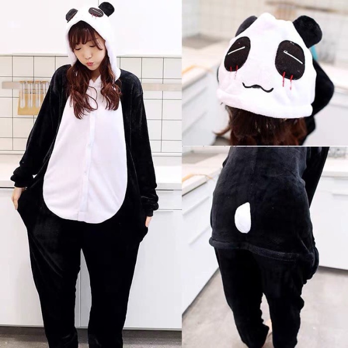 BAJU ONESIE BONEKA PANDA PIYAMA KOSTUM - SIZE M Dalmatians Anjing Dewasa Panda Babi Baru Banget M7R7