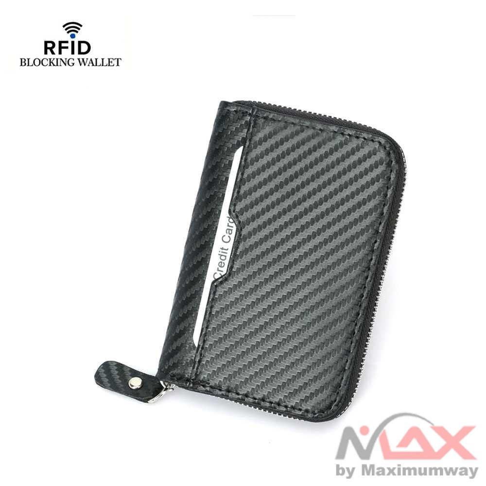 Dompet kulit Wanita Mini Anti Maling RFID Tempat Kartu ATM Smart Slim Wallet Credit Card Holder