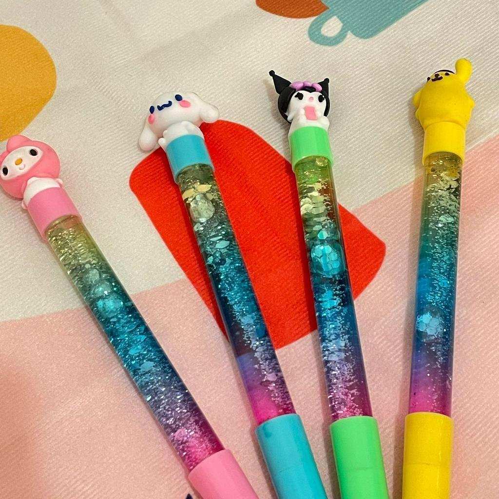 Pulpen Gliter Sanrio Super Cute / Pen Glitter Kuromi Melody Lucu MURAH / Alat Tulis Anak Kekinian Stationary Fancy Kualitas terbaik ready Grosir dan COD
