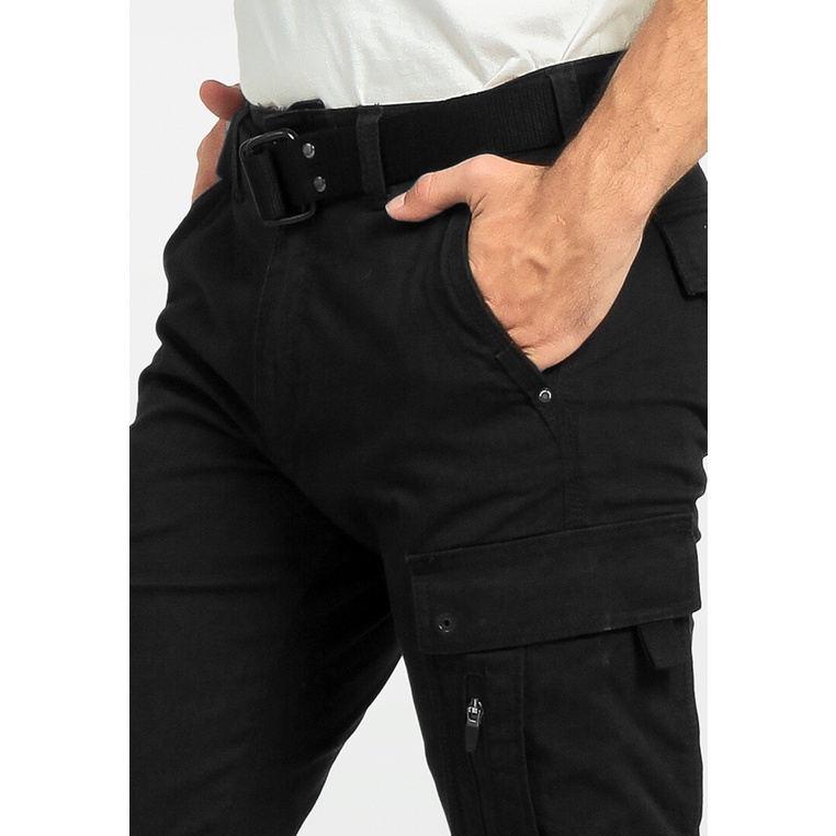 Celana Cargo Panjang Pria Original MGEE 3451C Outdoor Streetch Greg 006 Black