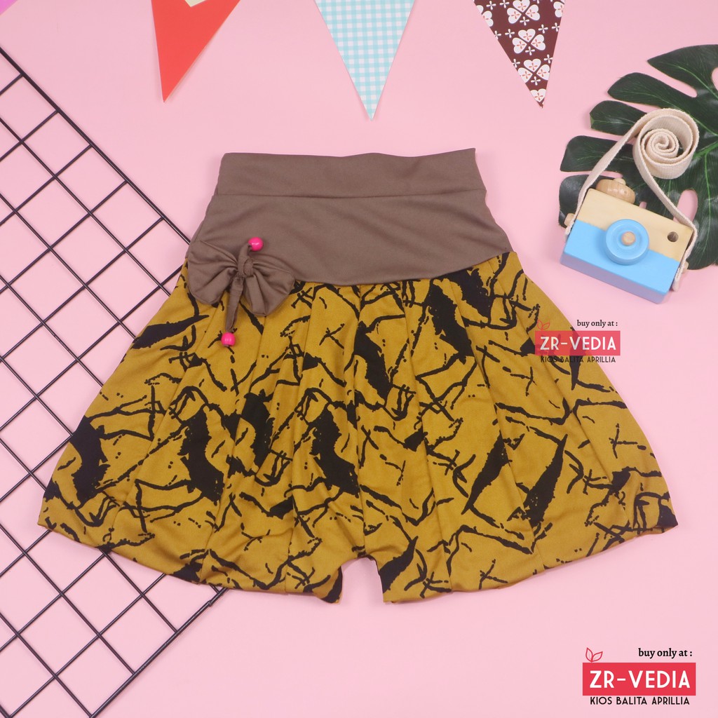 Celana Baloon uk. 5-6 Tahun / Celana Pop Anak Murah Perempuan Pita Polos Short Pants Kids Pendek