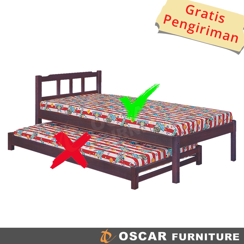 Oscar Furniture - Tempat Tidur Tunggal Single Minimalis 90 x 200 TTTu