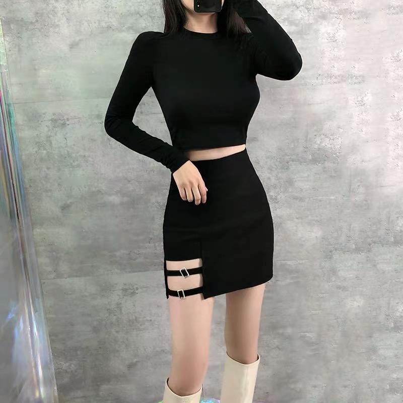 Lm Boutique~ (S-XXL)Rok highwaist bodyconSKIRT STRIP 2
