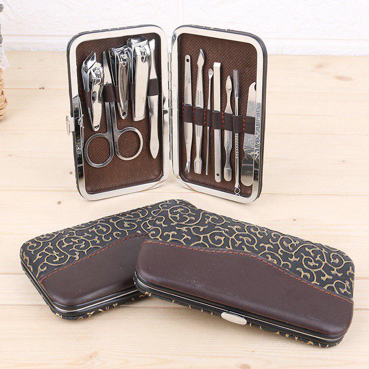 Cod Peralatan Menicure 12in1 Mini Stainless Stell Gunting Kuku Portable Tools Set Dengan Dompet