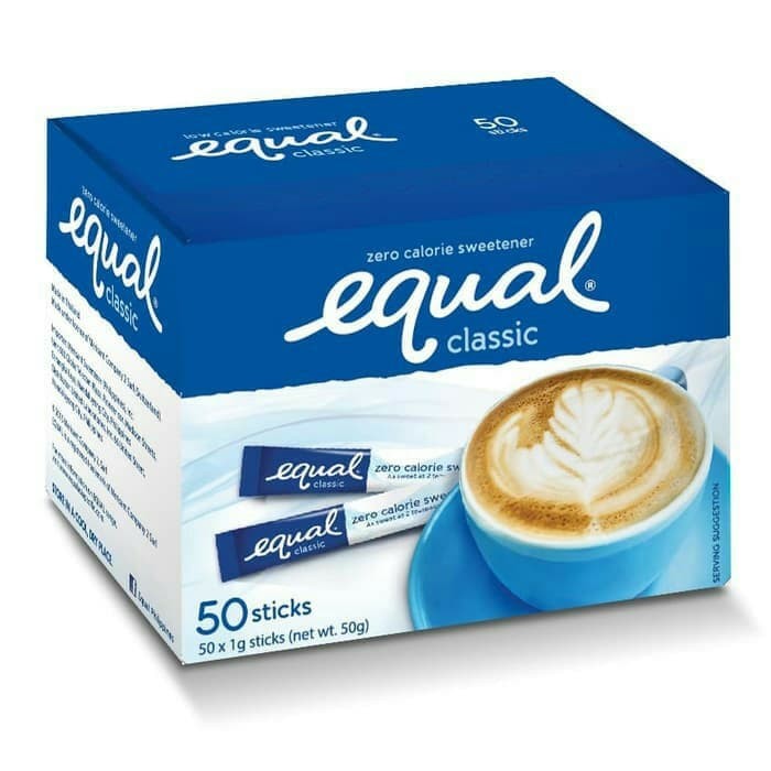 

pemanis buatan equal classic sweetener sticks 50gr ( 50 x 1g stick )