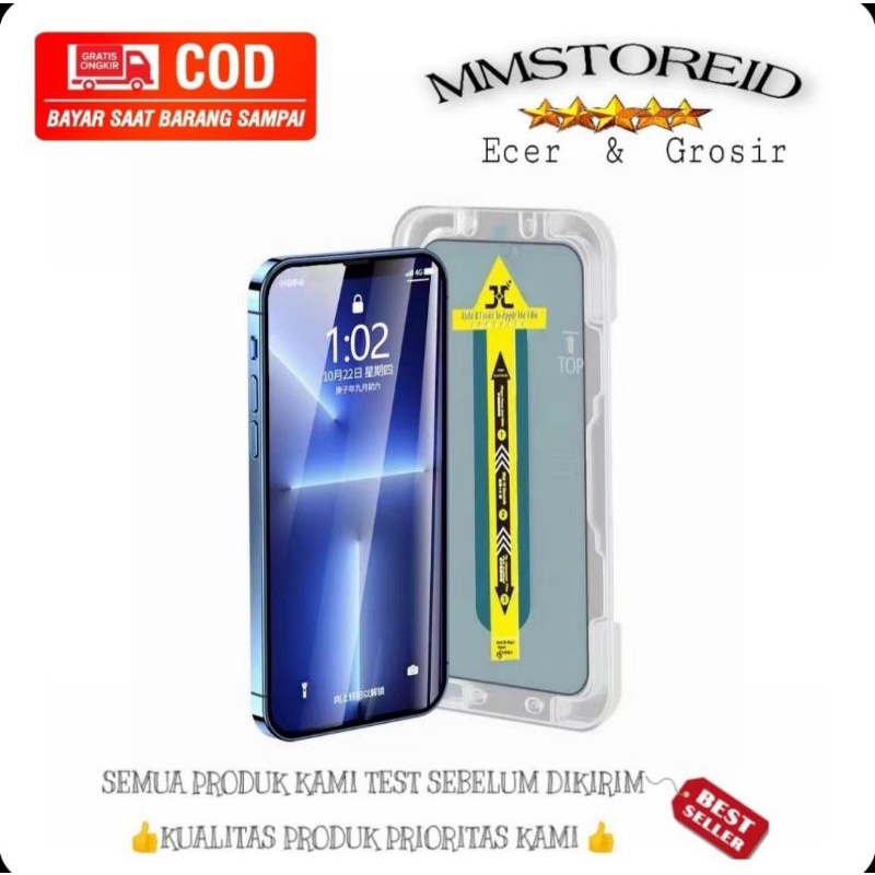 MM - Tempered glass super fit iPhone all type / tempered glass super fit full iPhone all tipe / anti