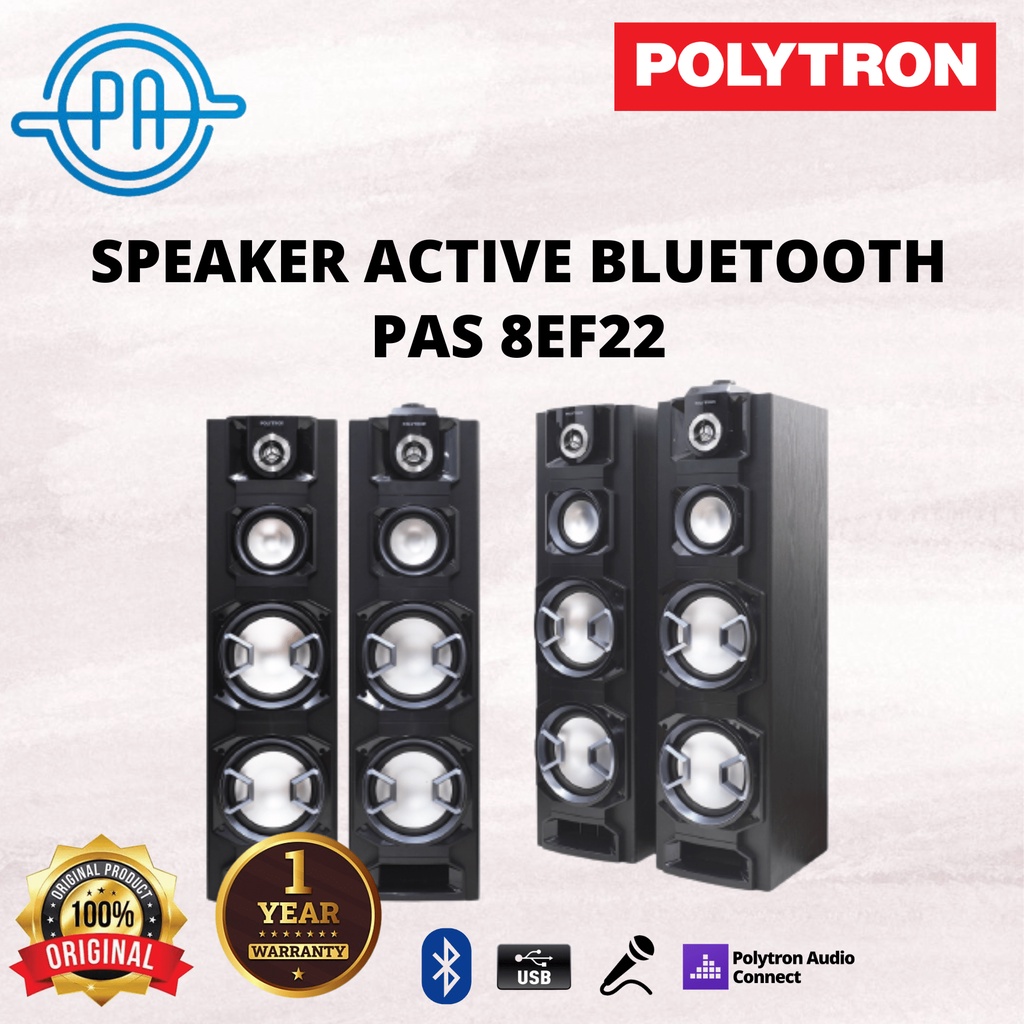 ACTIVE SPEAKER AKTIF POLYTRON AUDIO PAS 8EF22 BLUETOOTH USB SUPER BASS