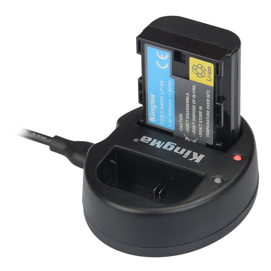 Charger Baterai 2 Slot Canon 5D2 5D3 70D 60D 6D 7D 7D2 Kingma - LP-E6