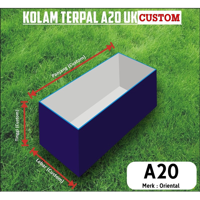Kolam Ikan - Kolam Terpal A20 Kotak PE Terpaulin Korea Merk Oriental Ukuran Custom Harga Per Meter