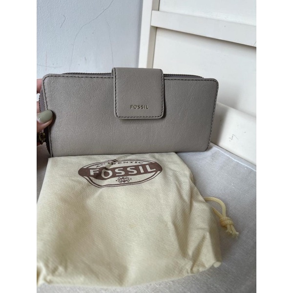 DOMPET FOSSIL MADISON ZIP CLUTCH NBU WARNA TAUPE ORIGINAL