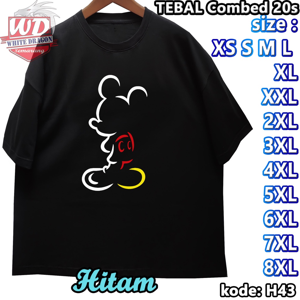 KAOS Mickey Mouse XS S M L XL 2XL 3XL 4XL 5XL 6XL 7XL 8XL JUMBO BIG SIZE KODE H43