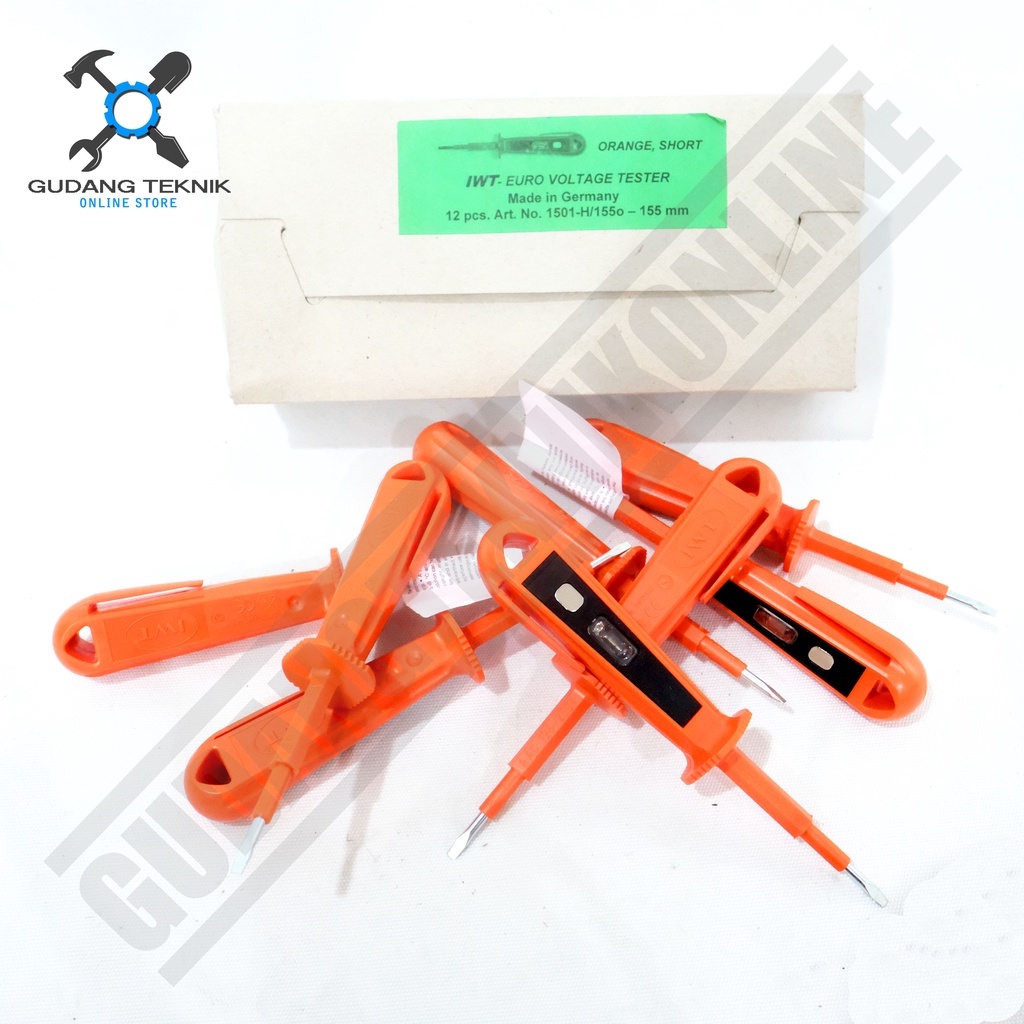 Obeng Test Pen IWT ORANGE 155mm 190mm / Tespen Listrik AC 15cm 19cm IWT