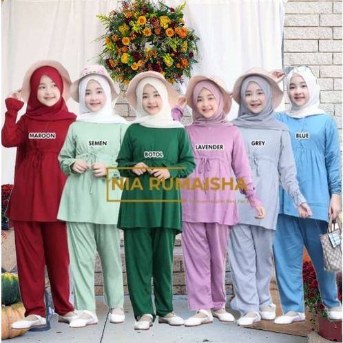 Setelan Tunik Anak Perempuan 1-12 Tahun Stelan baju naak cewek / perempuan Stelan Anak Perempuan Baj