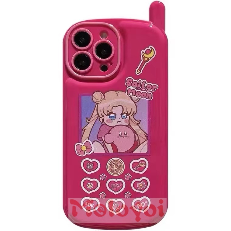 Fashion Lovely Anime Sailor Moon Back Case Kompatibel Untuk iPhone 7Plus 11xr 13 11 12 14 Pro MAX X7 8 Plus XS MAX Retro Personal Cellular Phone Glossy Air Cushion Soft Cover