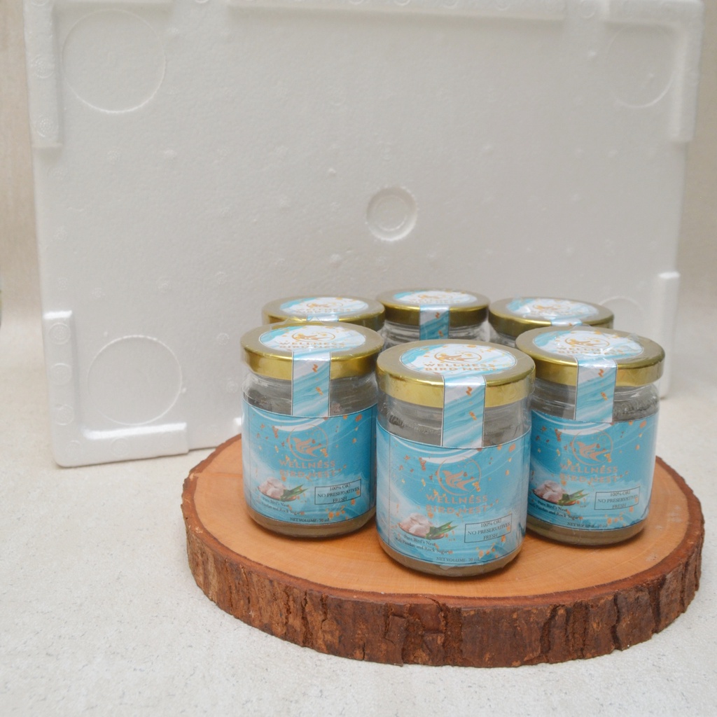 

Minuman Sarang Burung Walet Wellness Bird Nest Asli 100% 12 Jar Packaging Styrofoam Aman Kirim Luar Kota
