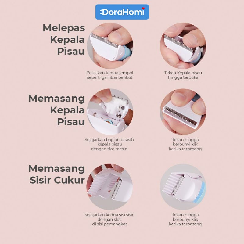 alat cukur rambut bayi anak kecil 0-12 tahun elektronik clipper silent anti air waterproof IPX7