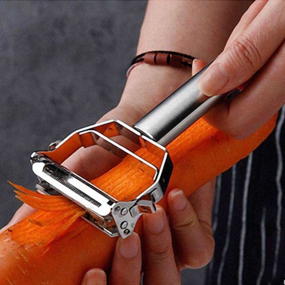 Populer Pengupas Timun Stainless Steel Double Planing Kitchen Gadget Potato Slicer