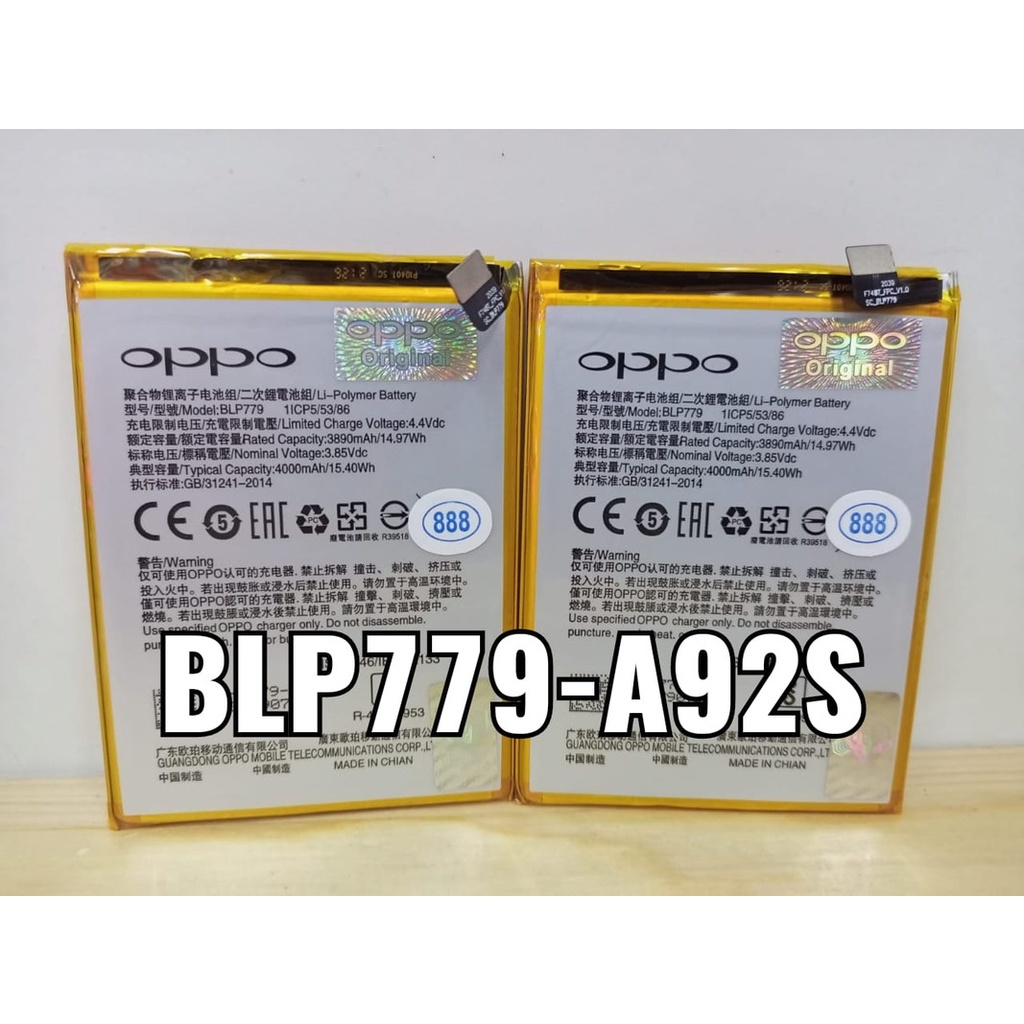 Battery Batere Batre Baterai Oppo A92s BLP779