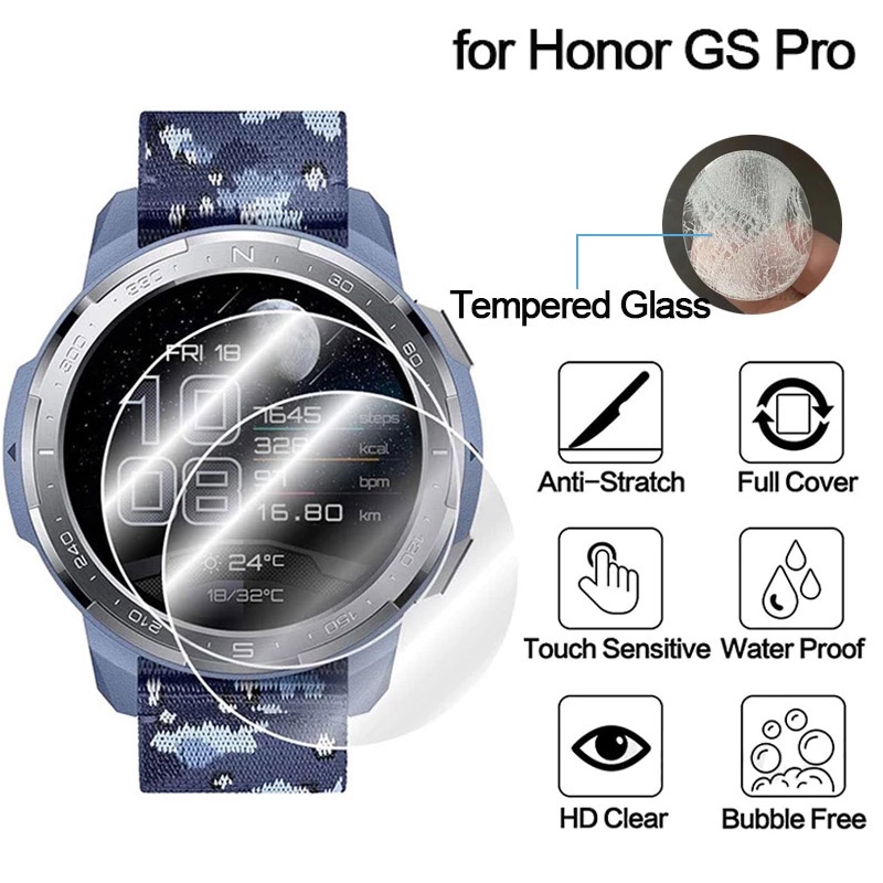 Pelindung Layar Tempered Glass 9H HD Transparan Anti Gores / Air Untuk Smartwatch Honor GS Pro