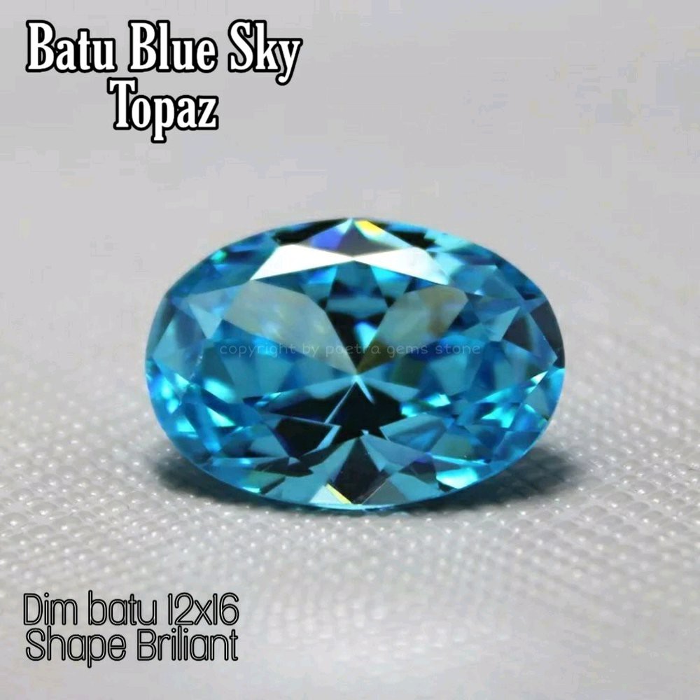 BATU PERMATA BLUE TOPAZ SKY CUTTING BIG SIZE