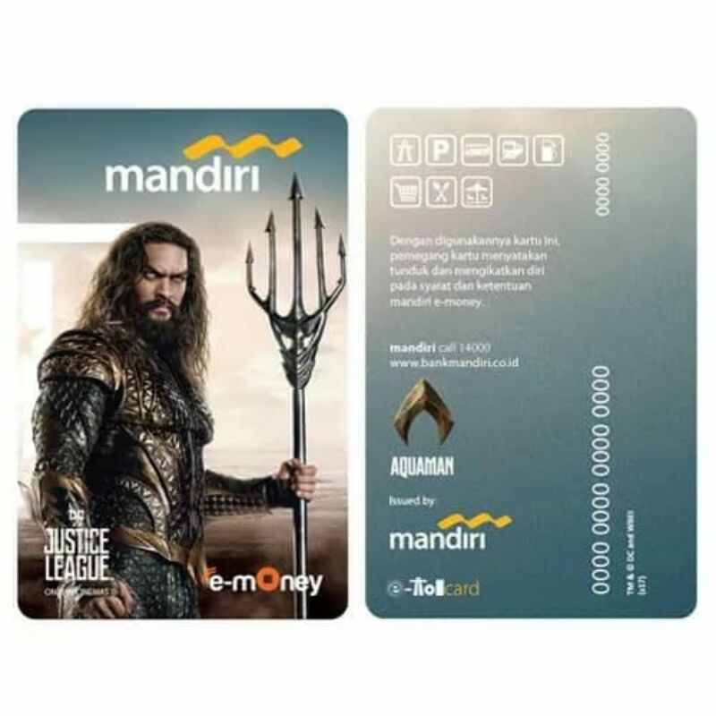 Mandiri eMoney JUSTICE LEAGUE - HALF BODY KARAKTER AQUAMAN ORI /Like eTOLL Tapcash Flazz or Brizzi