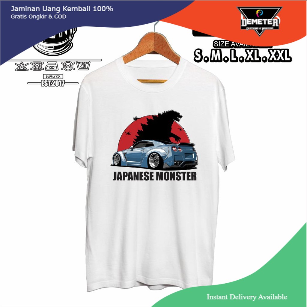 Kaos Baju Mobil NISSAN SKYLINE GTR GODZILLA JDM MONSTER Kaos Otomotif - Gilan