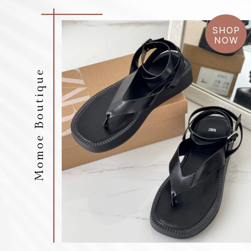 ZS685 Sepatu Sandal Tali Wanita Zara Strappy Gladiator Sandal