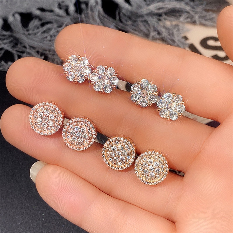 Anting Stud Warna Emas Untuk Aksesoris Wanita