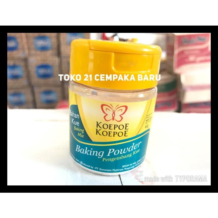 

KOEPOE KOEPOE BAKING POWDER 45G | BAHAN PENGEMBANG MIX KUE ROTI 45 G BERKUALITAS