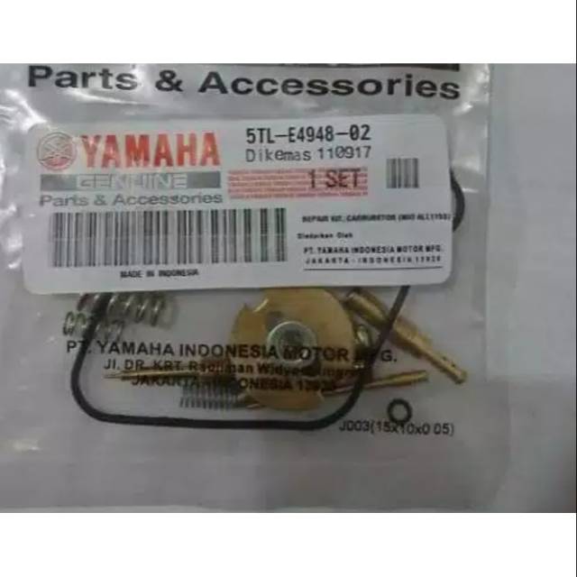 Repairkit Parkit Karburator Spuyer Pilot Jet Main Jet Original Yamaha Mio Mio Soul Fino Karbu Nouvo