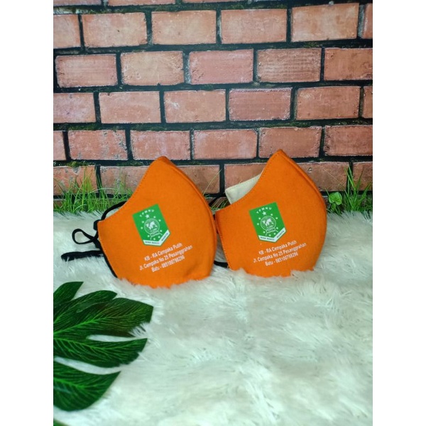 Masker anak logo sablon min 12 pcs