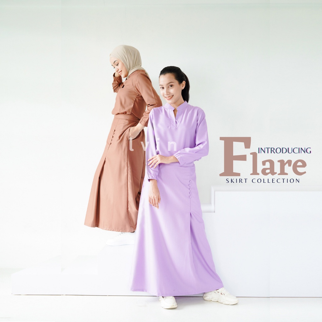 [ Lvin ] FLARE SKIRT  SCRUBS - Vol 01 -  Baju OKA Rok Mandarin Collar Lengan Panjang / Baju Jaga /Set Baju Celana Jaga Oka / Dokter / Baju OK