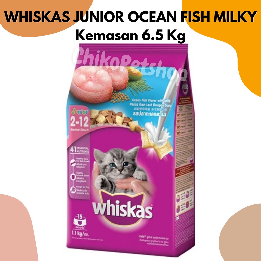 Makanan Kucing WHISKAS OCEAN FISH MILKY 6.5 Kg | WHISKAS MILKY 6.5 Kg