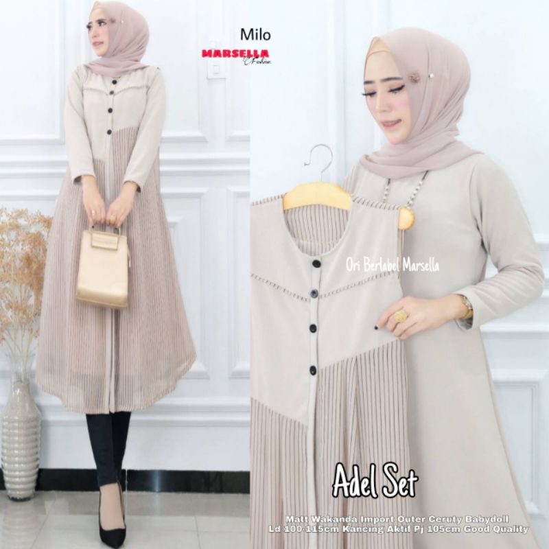 Adel Set Bahan Wakanda import Outer Ceruty Babydoll ORI Marsella