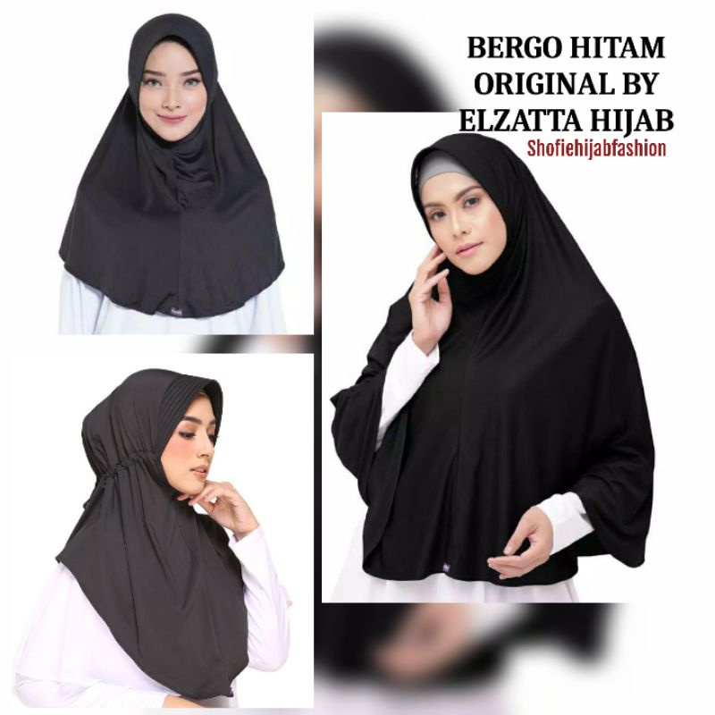 BERGO ELZATTA JILBAB HITAM PANJANG STANDART