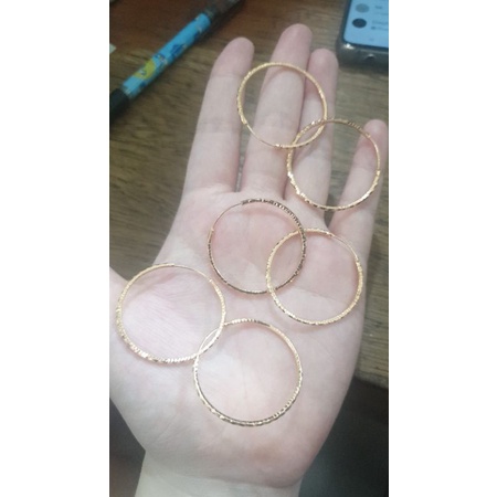 Anting gipsy bulat polos besar hip hop hoop hoops 4cm 4 cm emas asli 375 37,5% jumbo