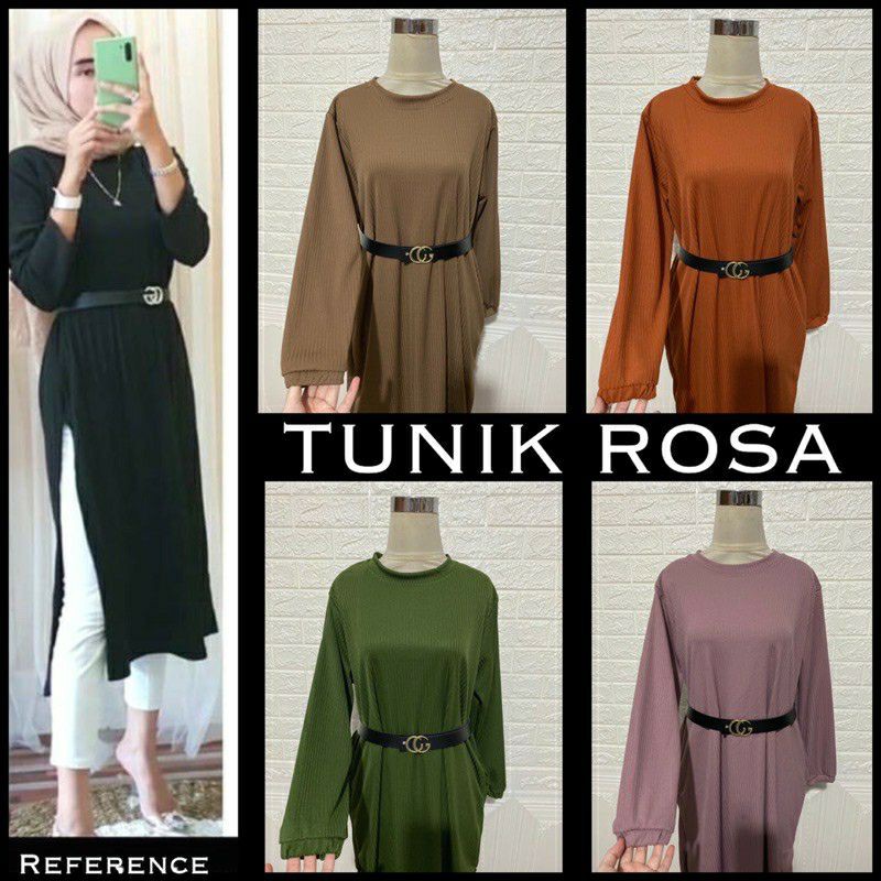 TUNIK ROSA JUMBO XXL MUSLIM POLOS BIGSIZE LD110 LD120  DIAZ MURAH MELAR KAOS