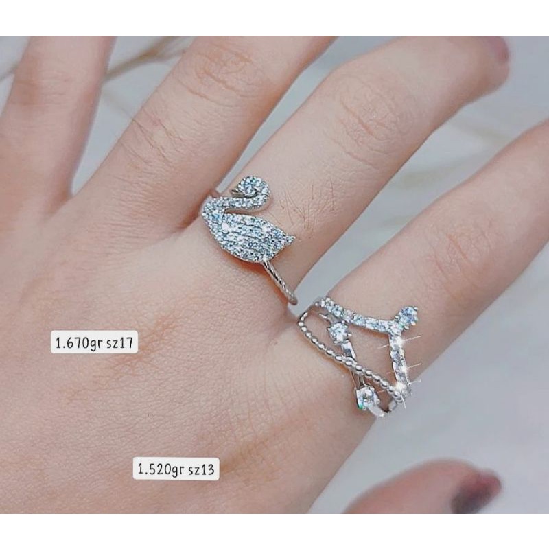 Cincin Emas Putih Asli Model Terbaru Kadar 375%/8Karat